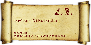 Lefler Nikoletta névjegykártya